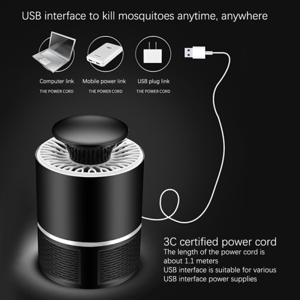 Home Indendørs lysstyring USB Mosquito Killer Portable M White A2