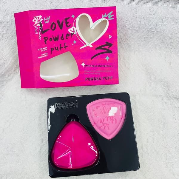 3 st rosa hjärtformade puderpuffar utan puderabsorption onesize