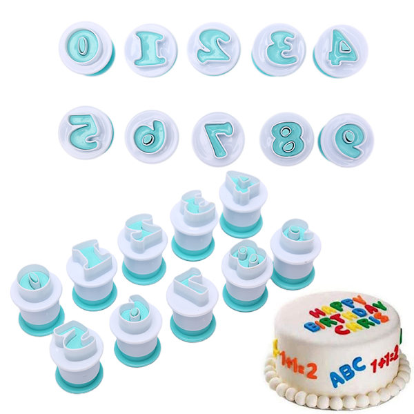 Cupcake-form Kakedekoreringsverktøy Alfabetnummer Cookie ter S Uppercase Letters