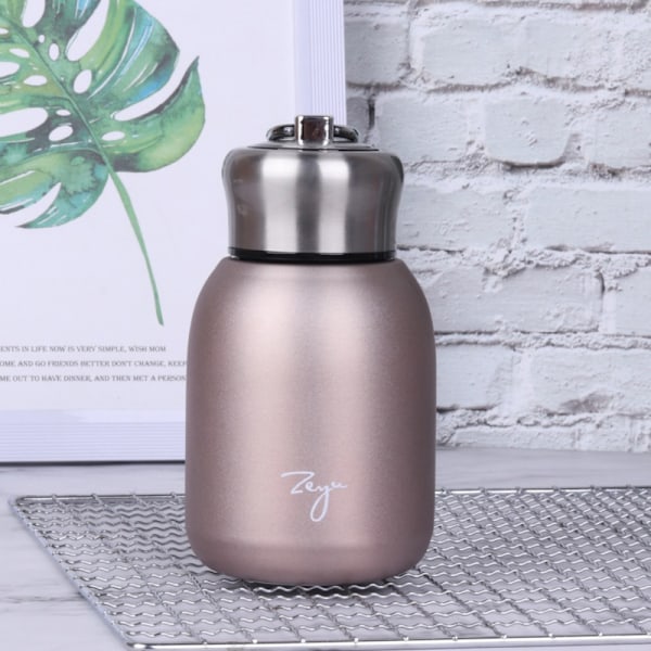 Mini kaffetermos bärbar resevattenflaska isolerad termos Rose gold