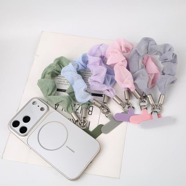 n Mesh Scrunchies Telefonstropp Universal Anti-tapt Telefonhåndledd Blue
