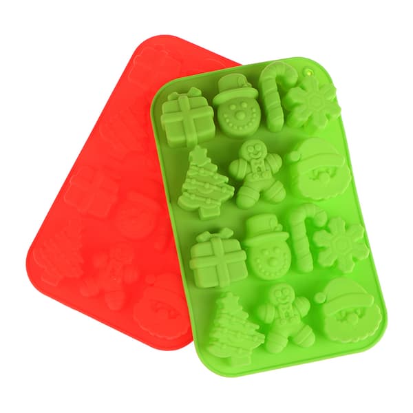 Juletema Silikone Candy Form Chokolade Cookie Bagning også Green
