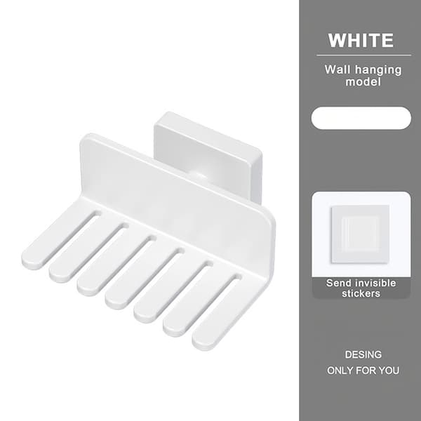 Ingen borrning klockarmbandsförvaringsställ väggmonterad plastklocka White 2pcs