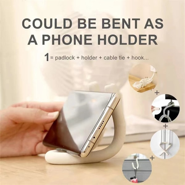 Bærbart gratis bøjningsskab DIY Hook Desktop Phone Bracket Si