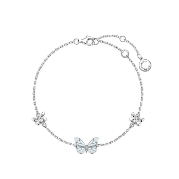 Lysende sommerfuglehalskæde armbånd elegant smykkegave fødselsdag A2