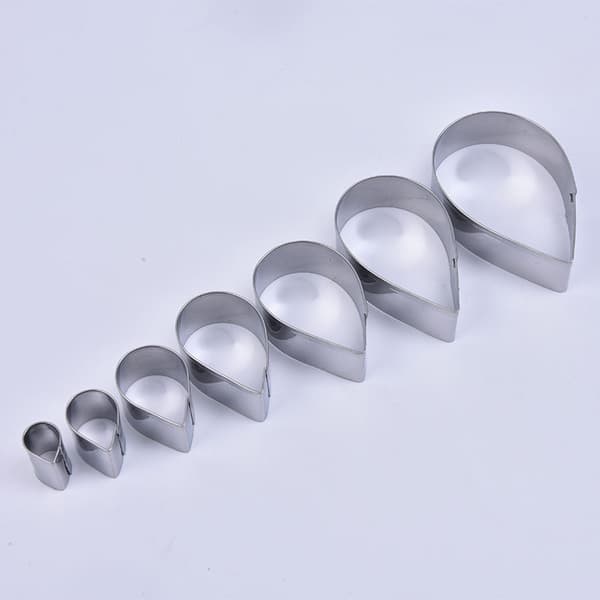 7PCS Blomhjärta Form Mousse Ring Form Rostfritt Stål C