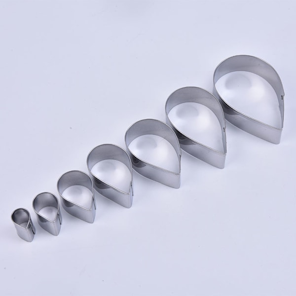 7PCS Blomsterhjerteform Mousse Ringform Rustfritt Stål C
