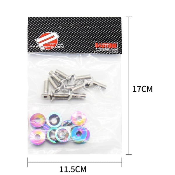 10/20st M6 Bultsats Bilmodifiering Packningsskruv Skärmar Stötfångare Multicolor