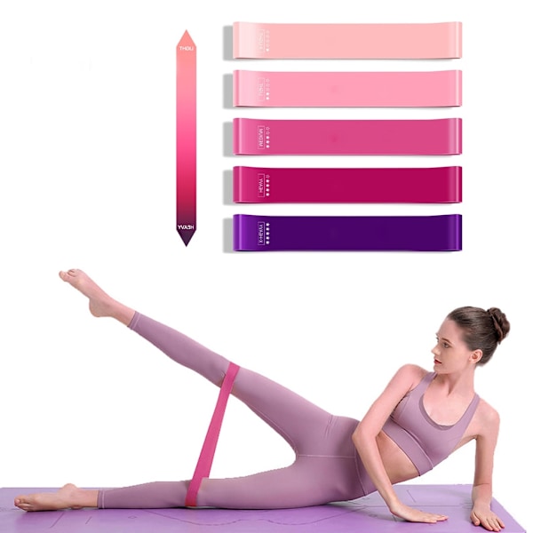 Elastiske motstandsbånd Yoga Trening Gym Fitness Gum Pull Up Rose Red 20