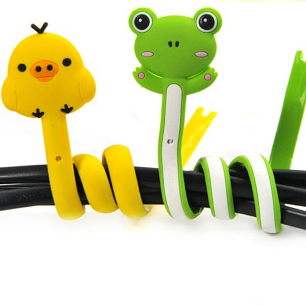 e Animal Earphone Headphone Wrap Cord Wire Cable Holder Winder Random