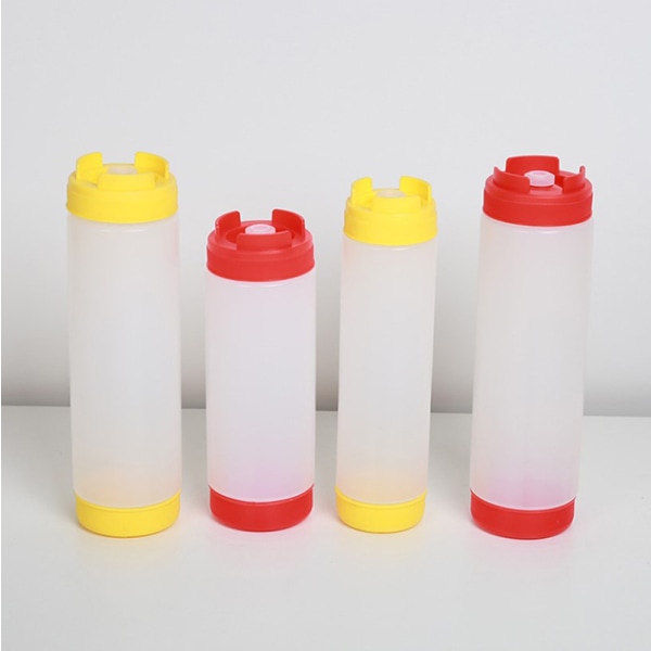Plastflaskor för sås Dubbla huvuden  Flaskor Tomatdispenser Stor Transparent 16oz480ML