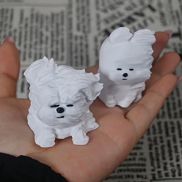 Vindblæst hundefigur hvalpepynt realistisk fluffy yndig A1