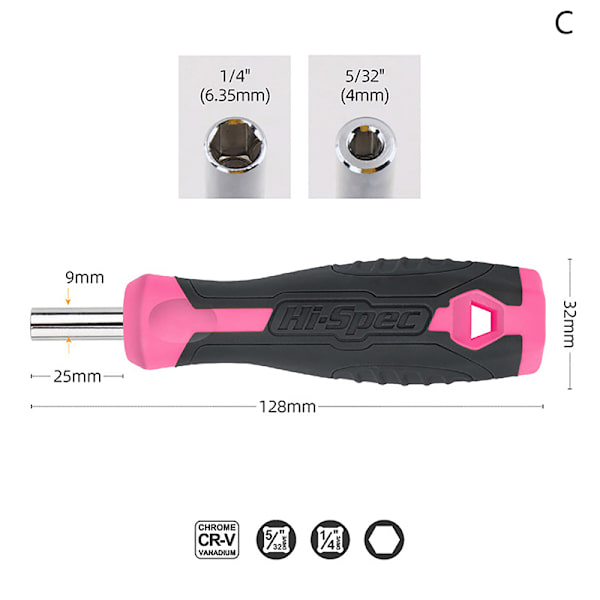 1/4 (6,35 mm) Räikkäpitimen kahva Monitoiminen magneettinen Bi B