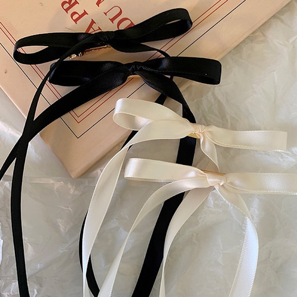 n Style Ribbon Bow Hiuspidike Pitkä Tupsu Hiusneula Sweet Lovely H Red