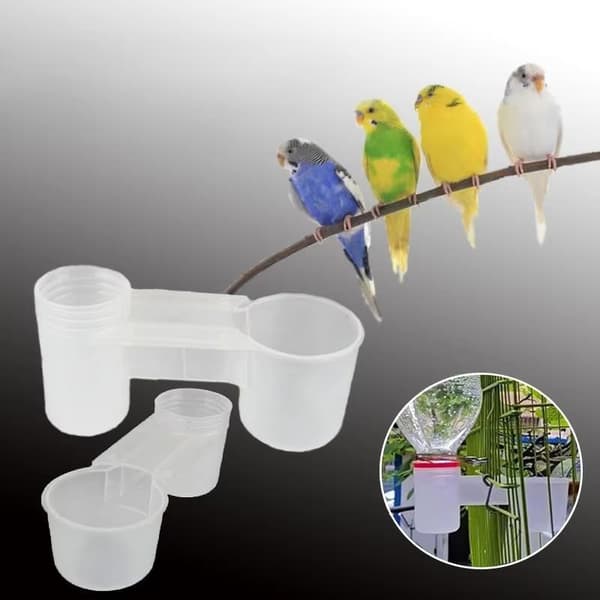 Plastfågeldrickare Matare Vattenflaska Kopp Katt Kyckling Pi Clear 6pcs