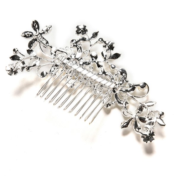Nya Crystal Rhinestone Bröllop Flower Pearls Hårklämma