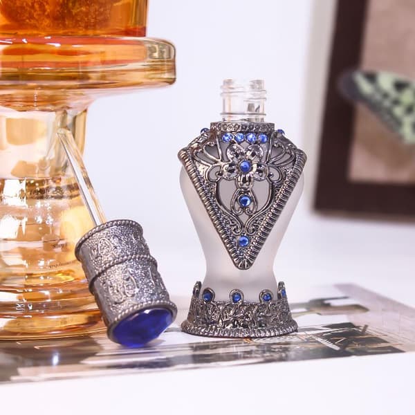 8 ml arabisk stil antikvitet eterisk oljeflaska påfyllningsbar per Silver