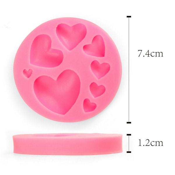3D DIY Hjerte Fondant Form Silikon Kake Dekorering Håndverk Sukker