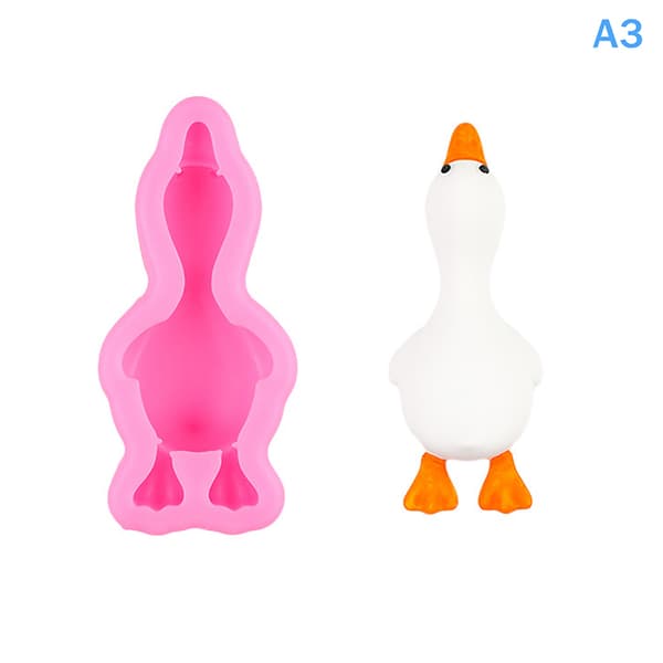 3D Andeform Silikonform DIY Duftlys Gips Såpe Leire A1