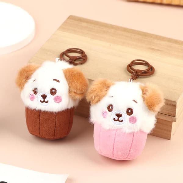 e Teacup Dog Plysch Nyckelring Mini Tecknad Fylld Docka Mjuk Väska H A2