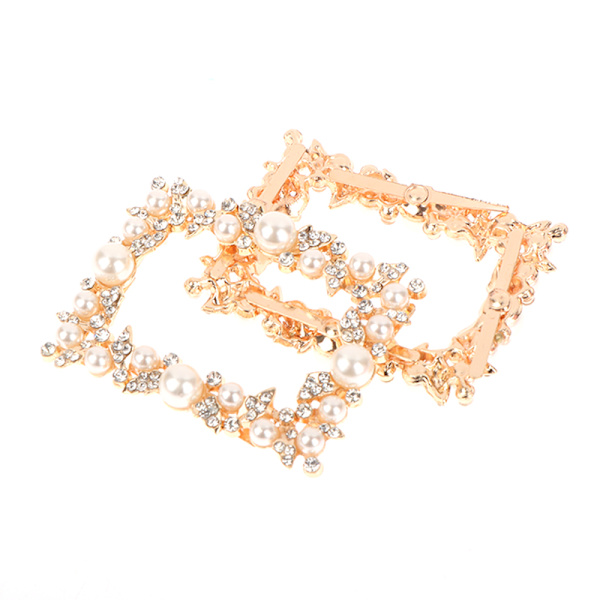 1 STK Pearl Rhinestone Skoklemme Metal Skospenne Fest Bryllup