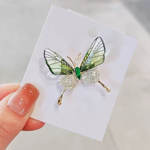 Butterfly Themed Fashion Emalj Crystal Strass Brosch Pin