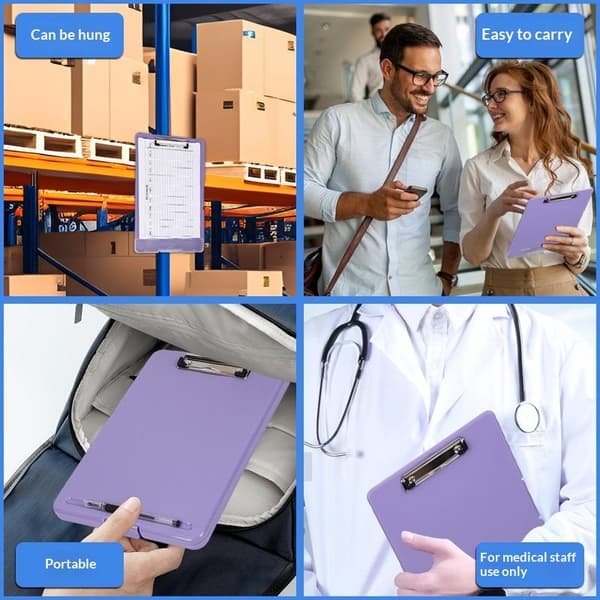 A4 Flip Top Clip Plastik Opbevaringsboks Skriveplade Klips Kontor Blue