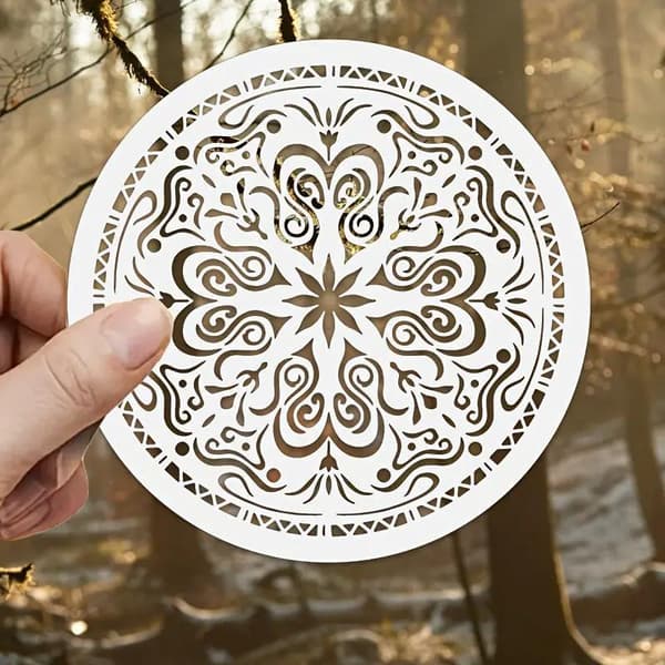 4 kpl Mandala-sabluunat pyöreät DIY-maalausmallit seinälle puulle