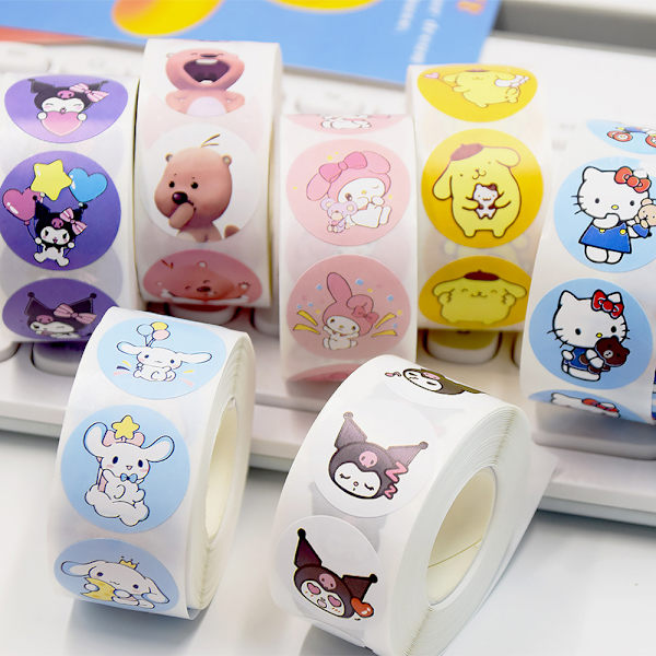 500 Stk/rulle Tegneserie Anime Stickers og Kuromi Loopy Stickers Ikke A3