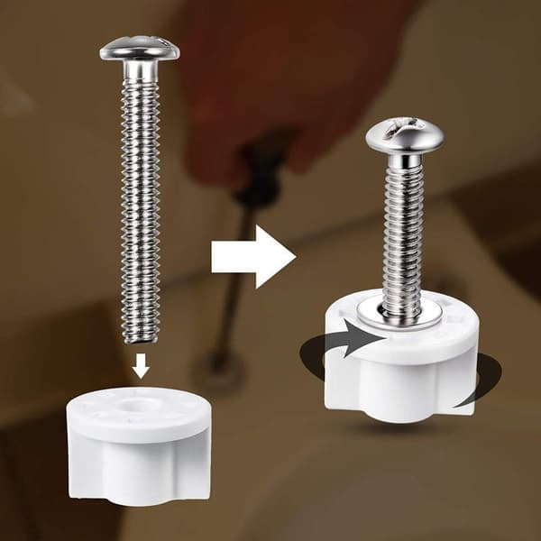 2 stk M6 Toalettsete Hengselbolt Skruefester Erstatning Toalett 45mm 2pcs