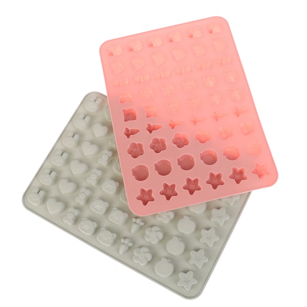 54 håligheter frukt djur silikonform DIY choklad isbit T Pink