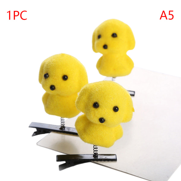 Tecknad roliga barn 3D liten gul anka plysch hårnål Fash A5