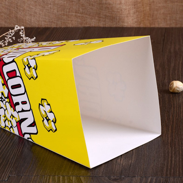 10 stk papir popcornposer røde og hvite filmkvelds popcornbokser 2