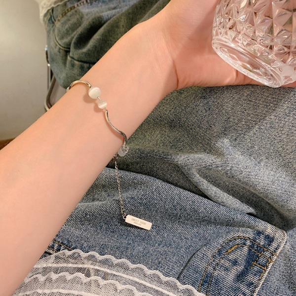 Kreativt armbånd med opalperler for kvinner Irregular Chain Splicin