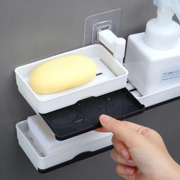Roterende holder baderomshylle Vegghengt baderomssåpeboks Ho 3 layer storage box