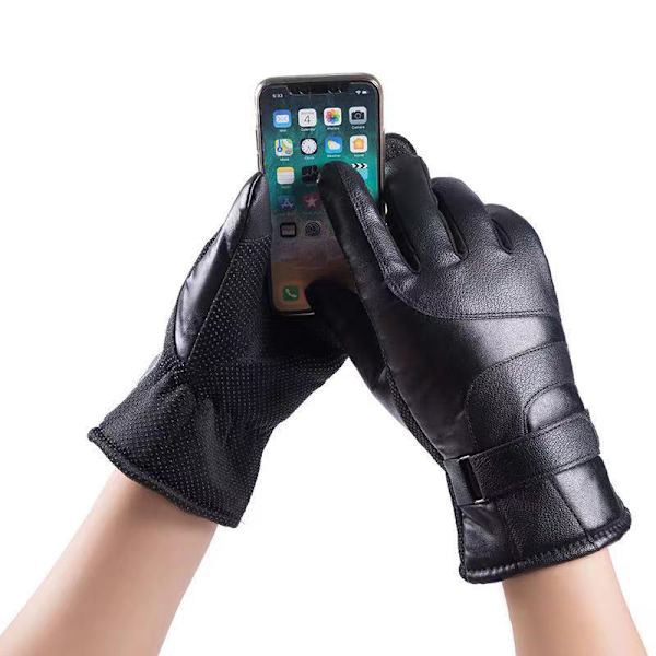 Vinter Mænd Kvinder Handsker Touch Cold Waterproof Ridning Gloves Ru Black