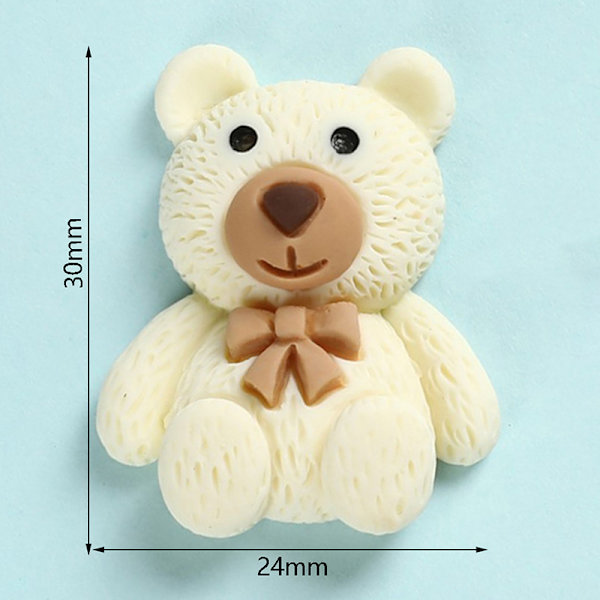 10 stk Cartoon Resin Mini Bear Charms For DIY smykker Making Acc White