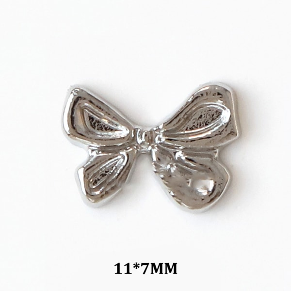 10st Nail Art Dekoration 3D Ribbon Bow Nail Art Charm Metal Ma A10 10Pcs