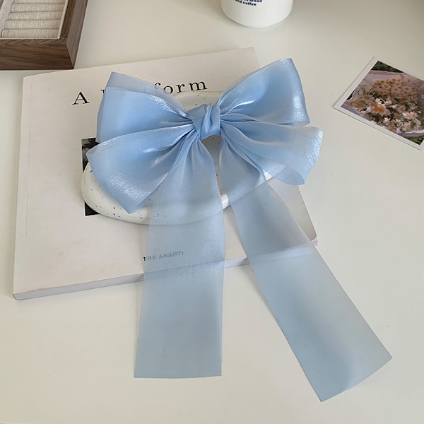 Uusi mustavalkoinen lanka kevät hiusklipsi naisille tytöille Blue
