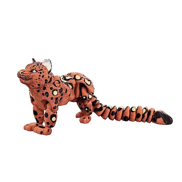 3D-printet snøleopardmodellsimulering med flere bevegelige dyr A2
