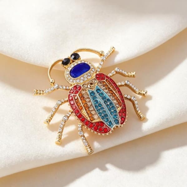 Mode Farverig Mousserende Rhinestone Bille Broche Tøj De