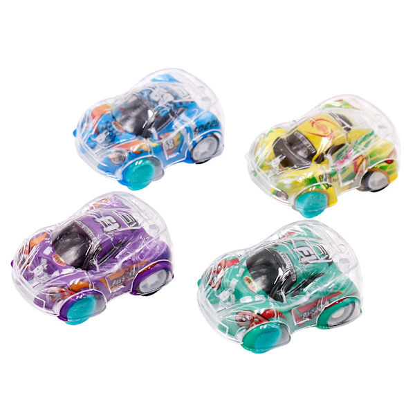 10st Mini Transparent Pull Back Billeksaker Barnfödelsedagsfest F
