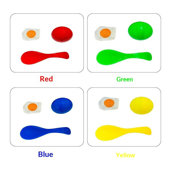 PP Trä Ägg Balansering Sked Race Spel Set Träning Löpning C Blue