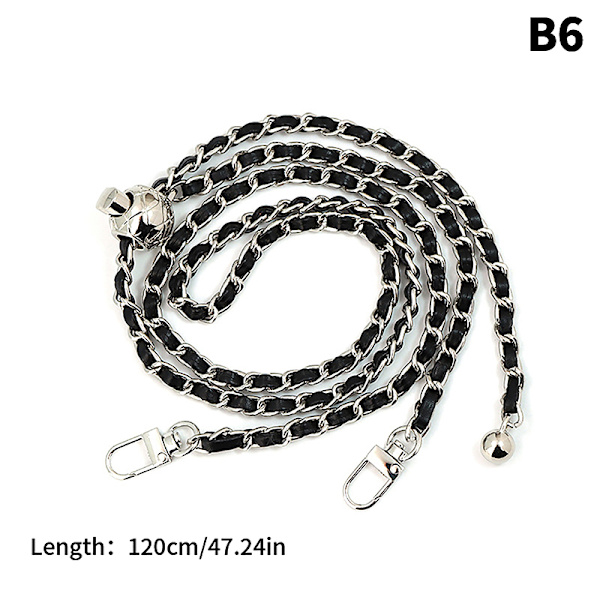 Læderhåndtag Taske Strap Rhombus Bag Bead Ball Chain Justerbar B6