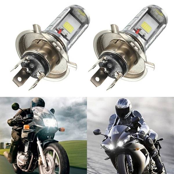 1 STK Motorcykel H4 COB LED Forlygte Hi/Lo Beam Front Light Lam