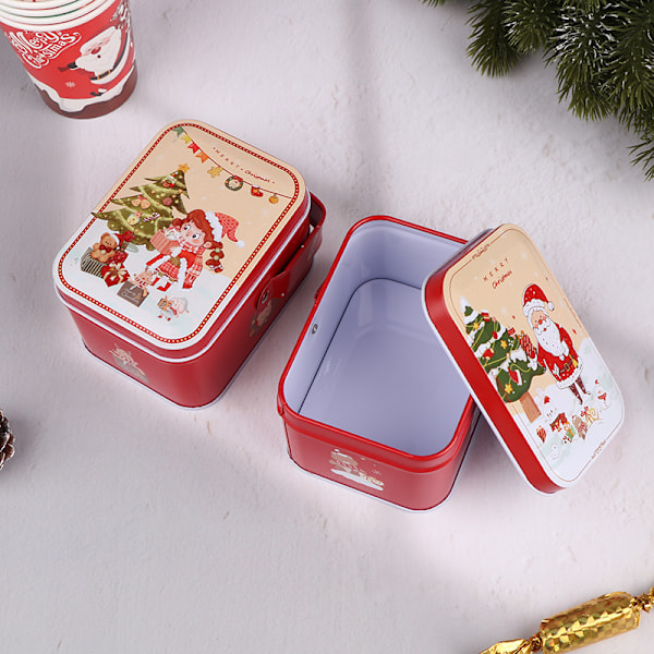 Julekakeboks med lokk for oppbevaring av godteri, julegaveemballasje A1