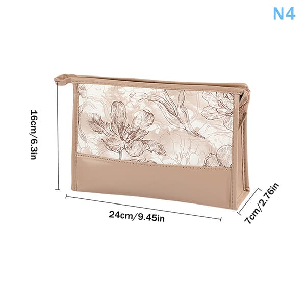 Elegant bærbar makeuptaske med blomstermønster til kosmetikopbevaring 4