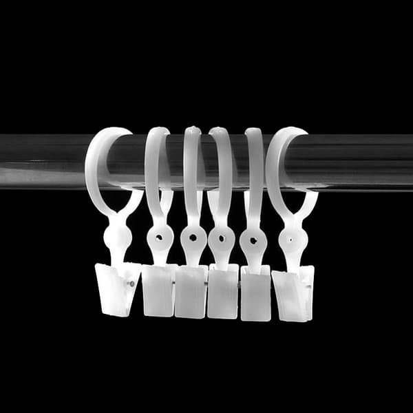 10 stk. Hvide gardinclips i plastik