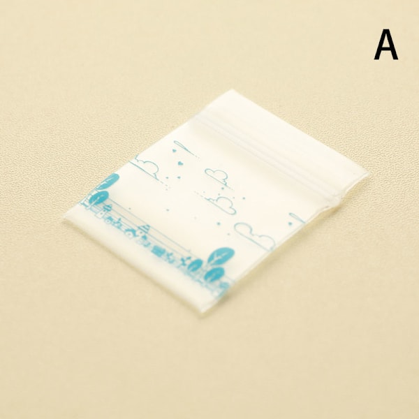 100 stk. Mini Ziplock-poser Små emballasjeposer Ziplock pillepakke A