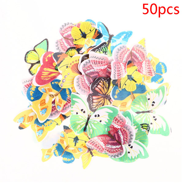 Blandade ätbara Blommor Butterfly Wafer Rice Paper Cake Toppers De Butterfly Aa5b Butterfly 